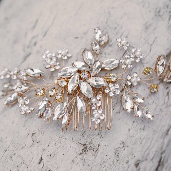 Silver rhinestone Bridal headpiece wedding bride bridesmaid  hairpiece accessory